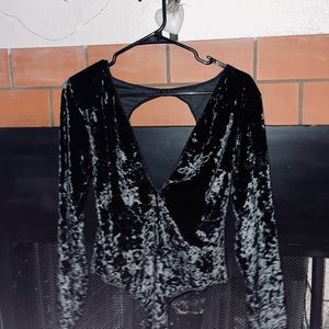 Victoria’s Secret Black Velvet Bodysuit